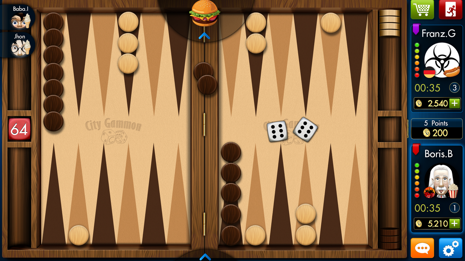 Backgammon Layout